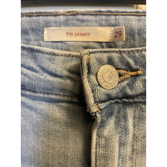 PREOWNED Womens LEVI'S 711 Distressed Skinny Denim Jeans Size 29 - Picture 3 of 6